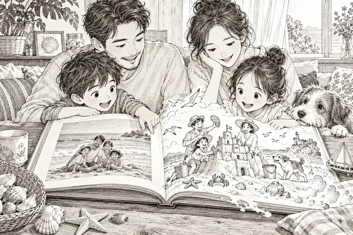 家庭照片绘本创作：合影记忆与插画故事编排