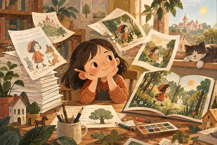 KidStory 创作工具衔接：故事、插画与 PDF 制作